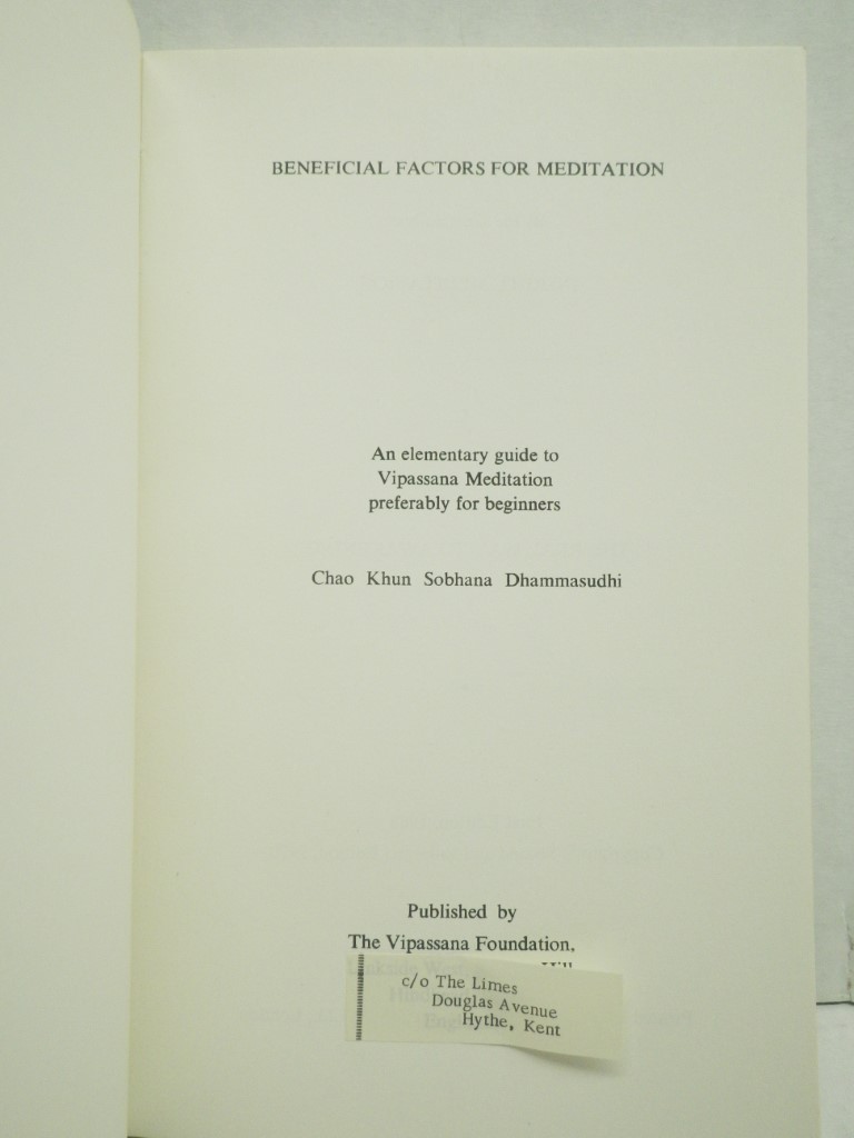 Image 1 of Beneficial Factors for Meditation