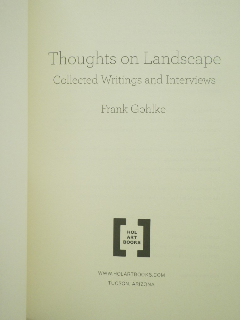Image 1 of Thoughts on Landscape: Collected Writings and Interviews