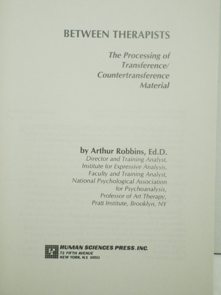 Image 1 of Between Therapists: The Processing of Transference/Countertransference Material