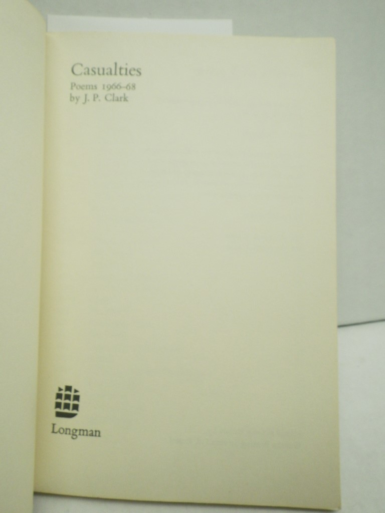 Image 1 of Casualties:  Poems 1966/68