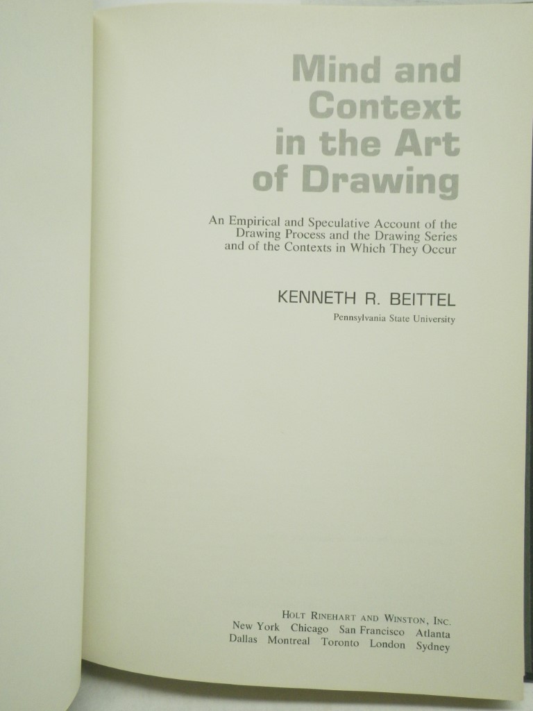 Image 1 of Mind and context in the art of drawing;: An empirical and speculative account of