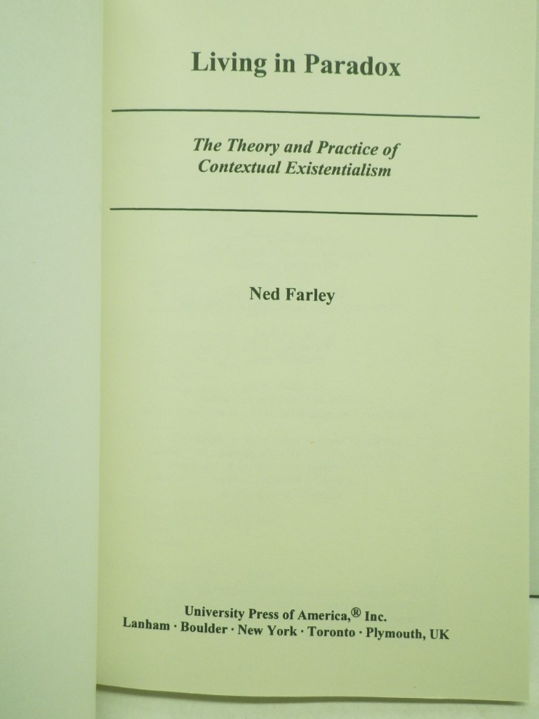 Image 1 of Living in Paradox: The Theory and Practice of Contextual Existentialism