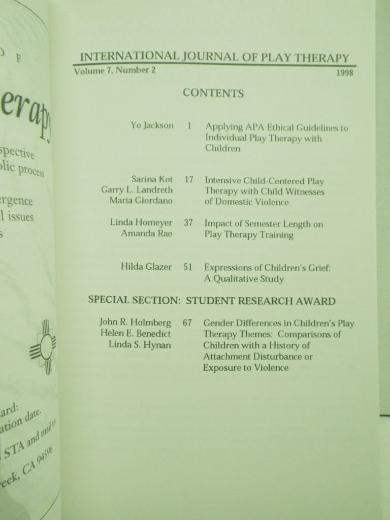 Image 2 of International Journal of Play Therapy (Volume 7, number 2)