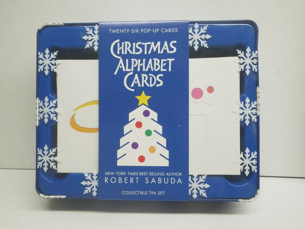 Image 1 of Tin Box Set of 26 Christmas Alphabet Cards.