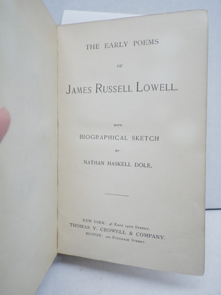 Image 1 of The Early Poems of James Russell Lowell