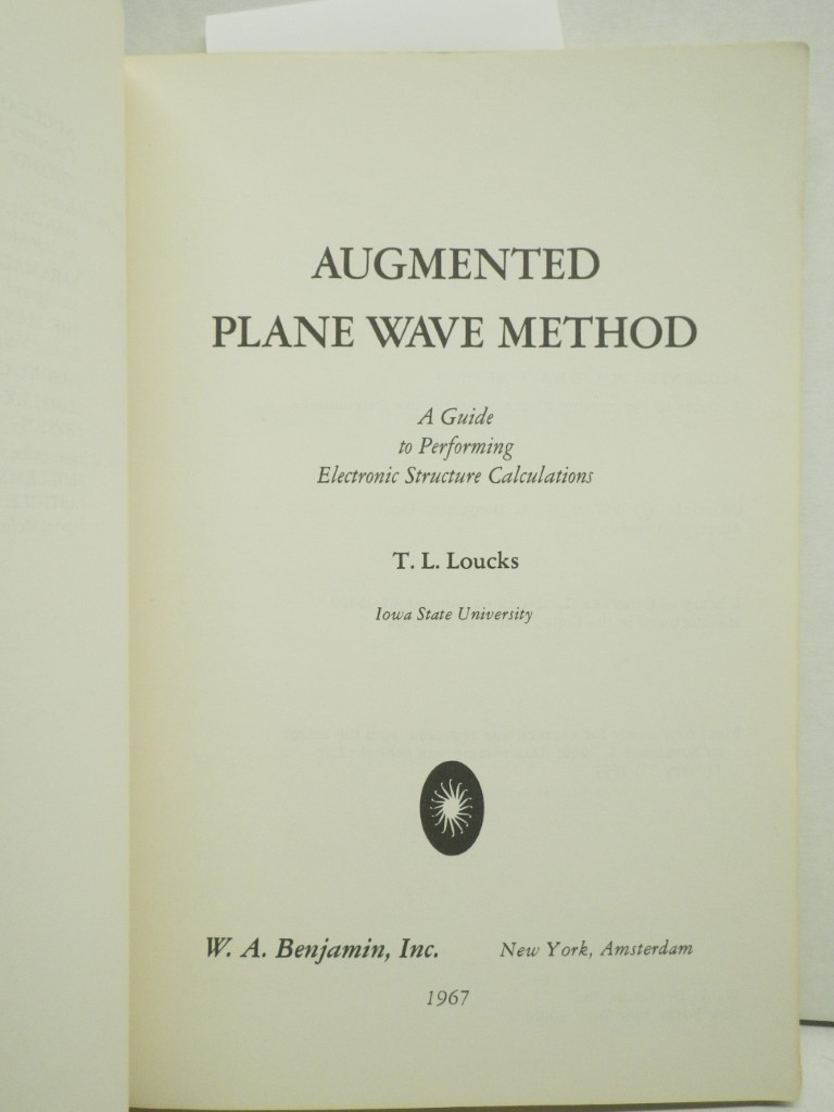Image 1 of Augmented Plane Wave Method (A Lecture Note & Reprint Series)