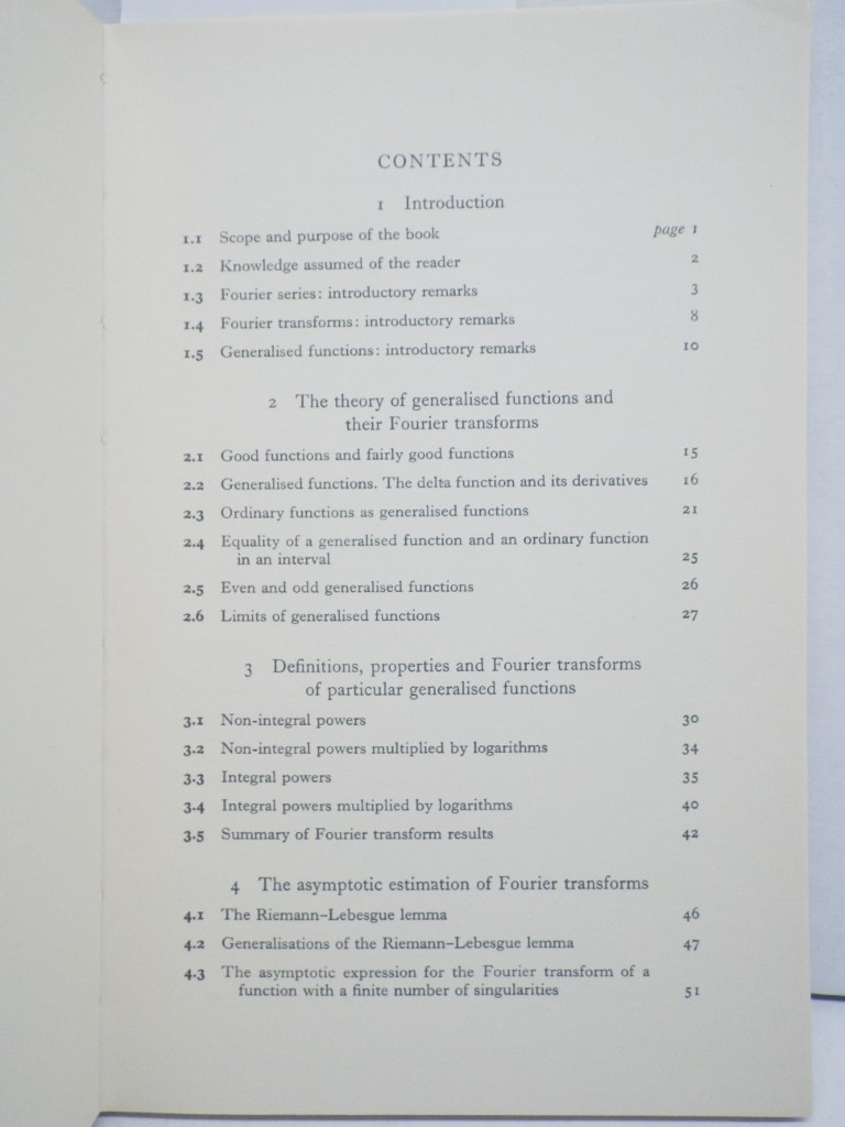 Image 2 of Introduction to Fourier Analysis and Generalized Functions.  (Student Edition)