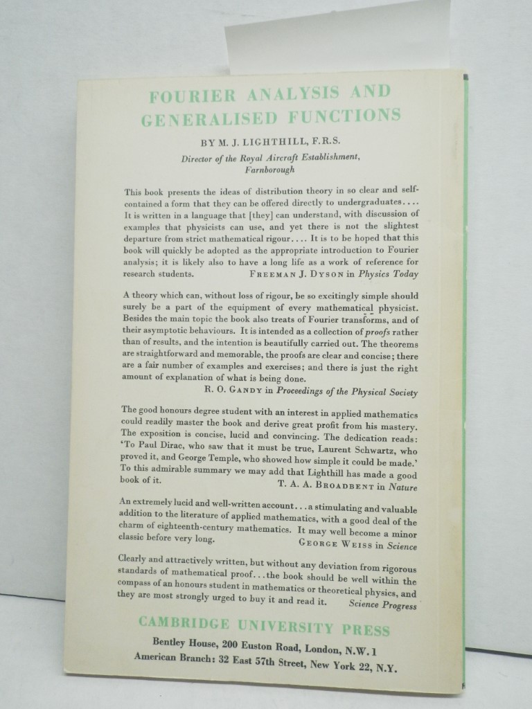 Image 4 of Introduction to Fourier Analysis and Generalized Functions.  (Student Edition)