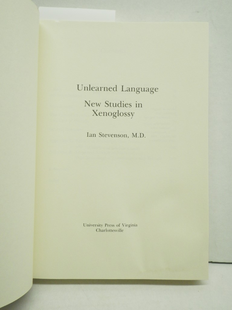 Image 1 of Unlearned Language: New Studies in Xenoglossy