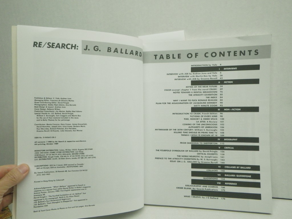 Image 1 of Re/Search No. 8/9: J. G. Ballard