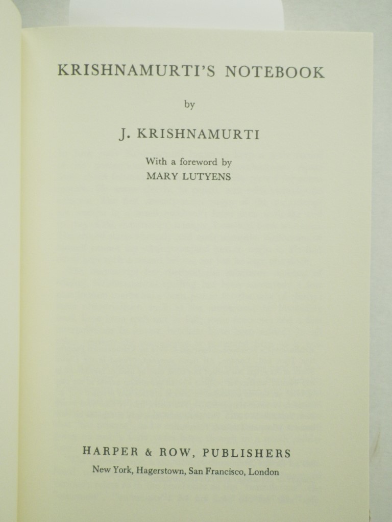 Image 1 of Krishnamurti's Notebook