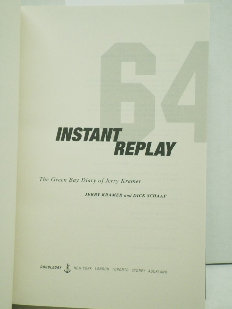 Image 2 of Instant Replay: The Green Bay Diary of Jerry Kramer, Signed