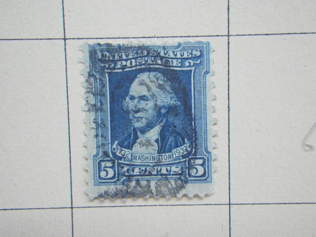 Image 1 of Page of 7 cancelled US 1-5 cent stamps circa 1923