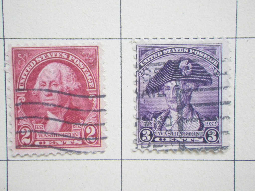 Image 2 of Page of 7 cancelled US 1-5 cent stamps circa 1923