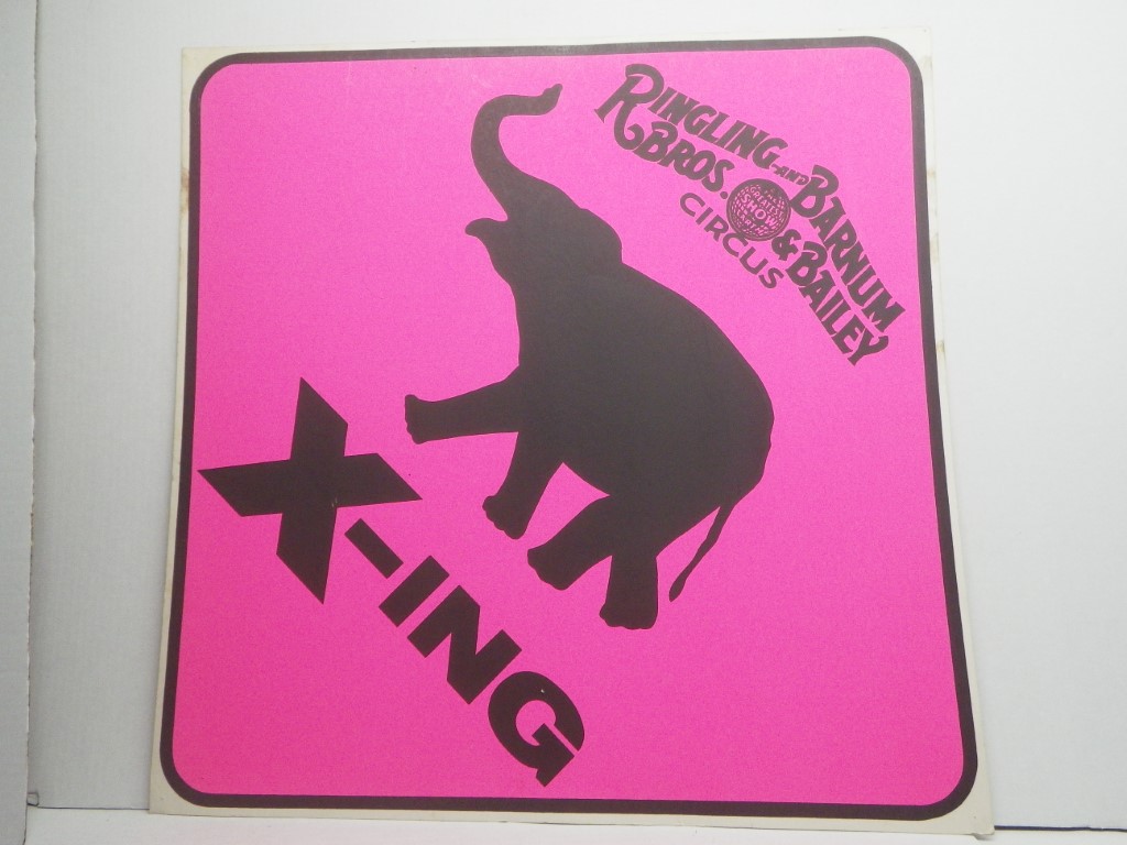 Image 1 of Elephant Crossing Original Ringling Bros Poster 28x28
