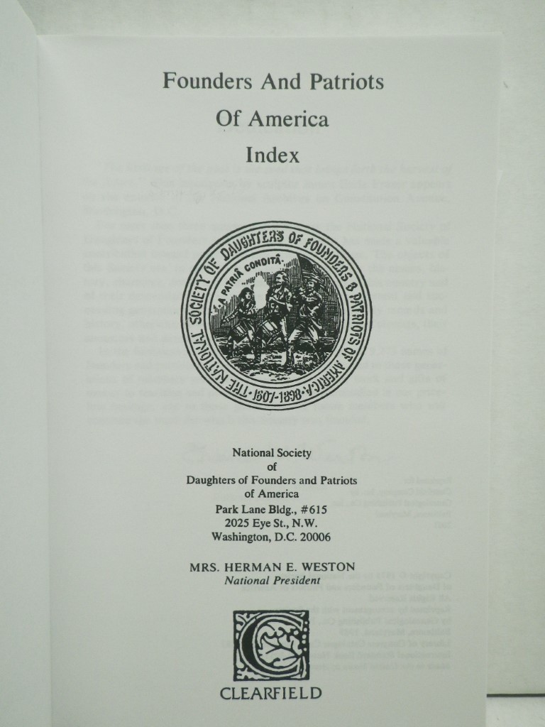 Image 1 of Founders and Patriots of America Index