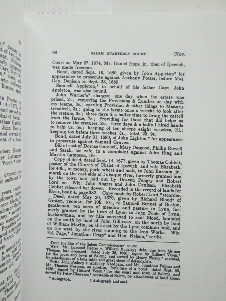 Image 3 of Records and Files of the Quarterly Courts of Essex County, Massachusetts: 1680-1