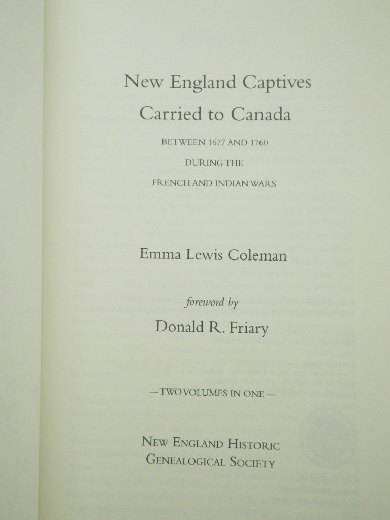 Image 1 of New England Captives Carried to Canada Between 1677 and 1760