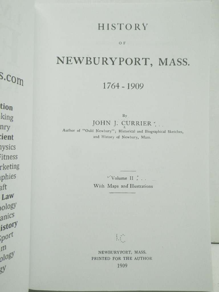 Image 1 of History of Newburyport, Mass., 1764-1909, Vol. 2 (Classic Reprint): With Maps an