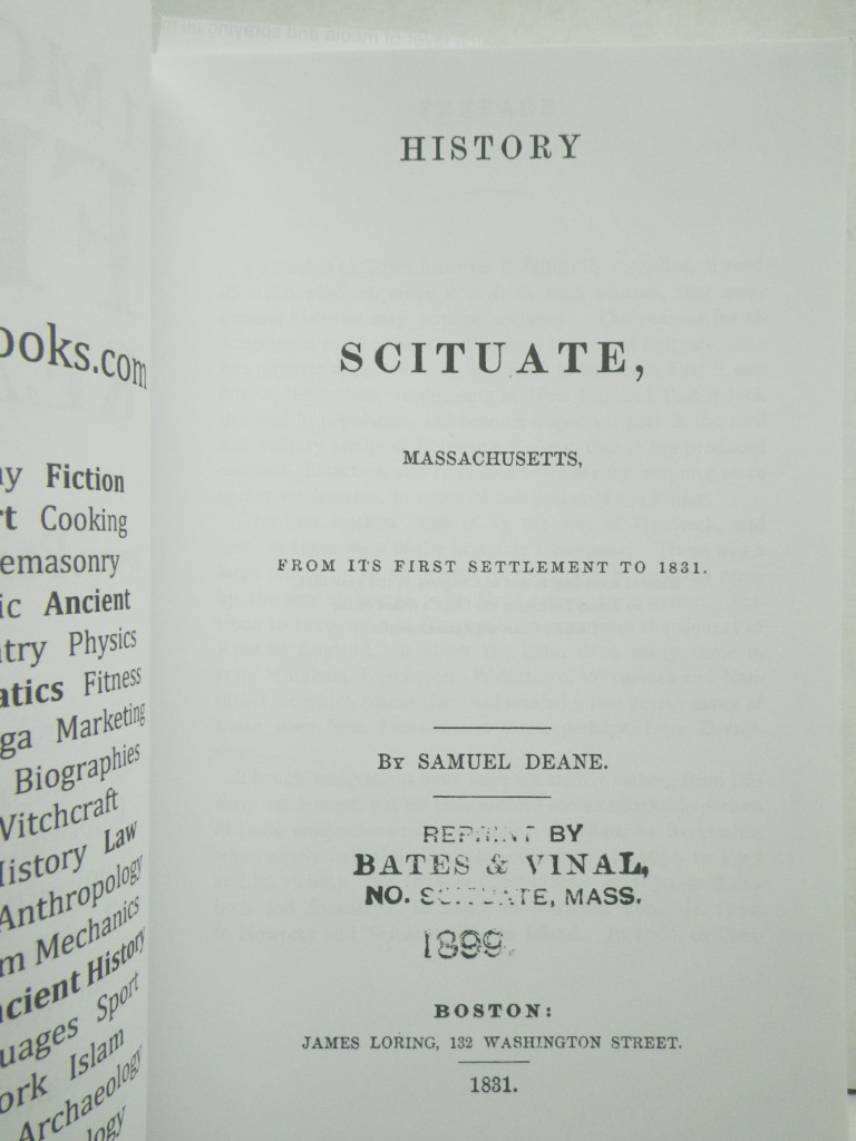 Image 1 of History of Scituate, Massachusetts (Classic Reprint): From Its First Settlement 