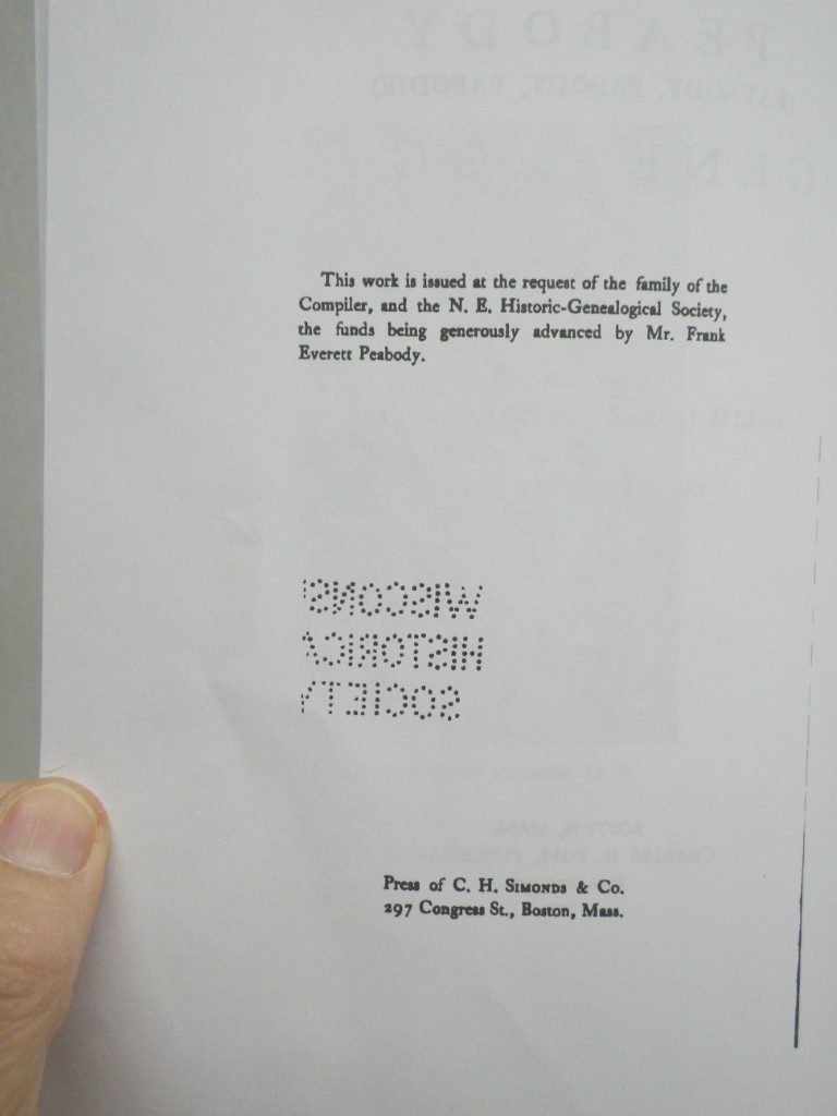 Image 2 of Peabody (Paybody, Pabody, Pabodie) Genealogy