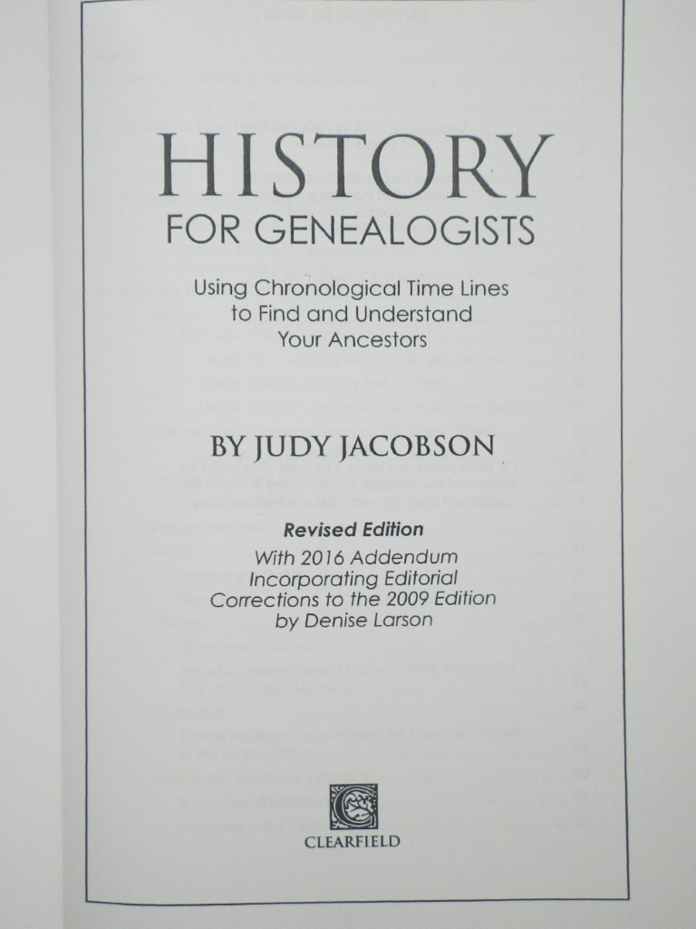 Image 1 of History for Genealogists: Using Chronological Time Lines to Find and Understand 