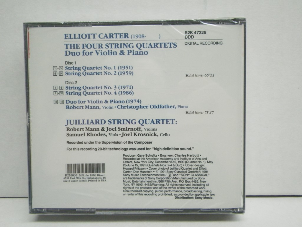 Image 1 of Elliott Carter: The Four String Quartets / Duo for Violin & Piano - The Juilliar