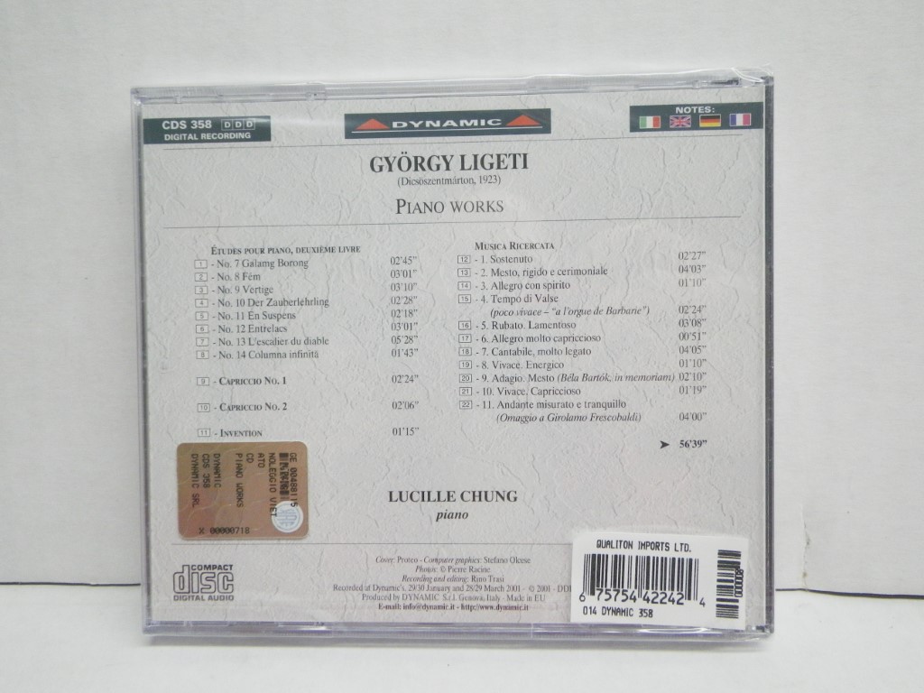 Image 1 of Piano Works by GYoRGY LIGETI (2001-09-25)