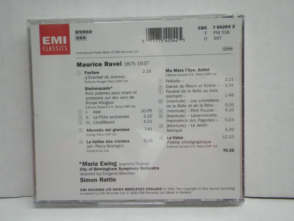 Image 1 of Ravel: Sheherazade/Ma Mere L'Oye/La Valse/Alborada del Gracioso/La Vallee des Cl