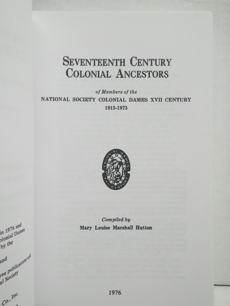 Image 1 of Seventeenth Century Colonial Ancestors of Members of the National Society Coloni