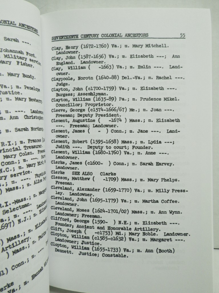 Image 2 of Seventeenth Century Colonial Ancestors of Members of the National Society Coloni