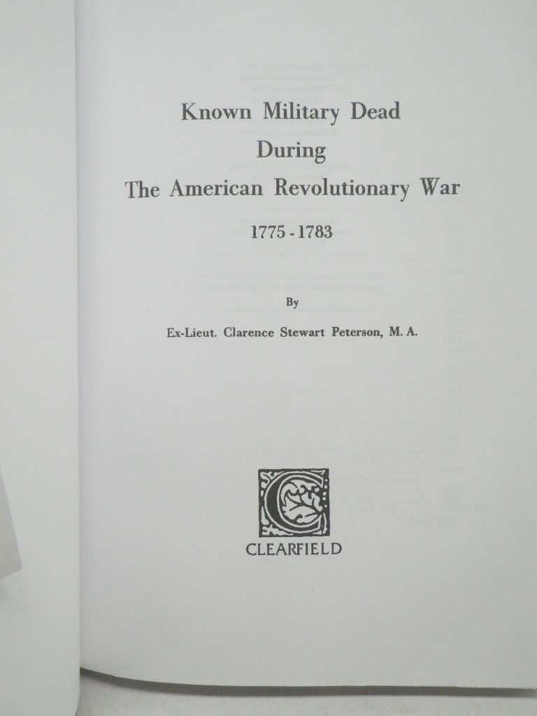 Image 1 of Known Military Dead During the American Revolutionary War, 1775-1783