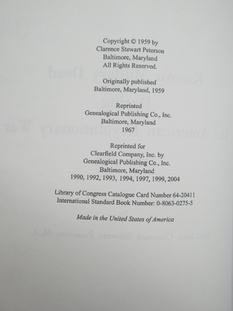 Image 2 of Known Military Dead During the American Revolutionary War, 1775-1783