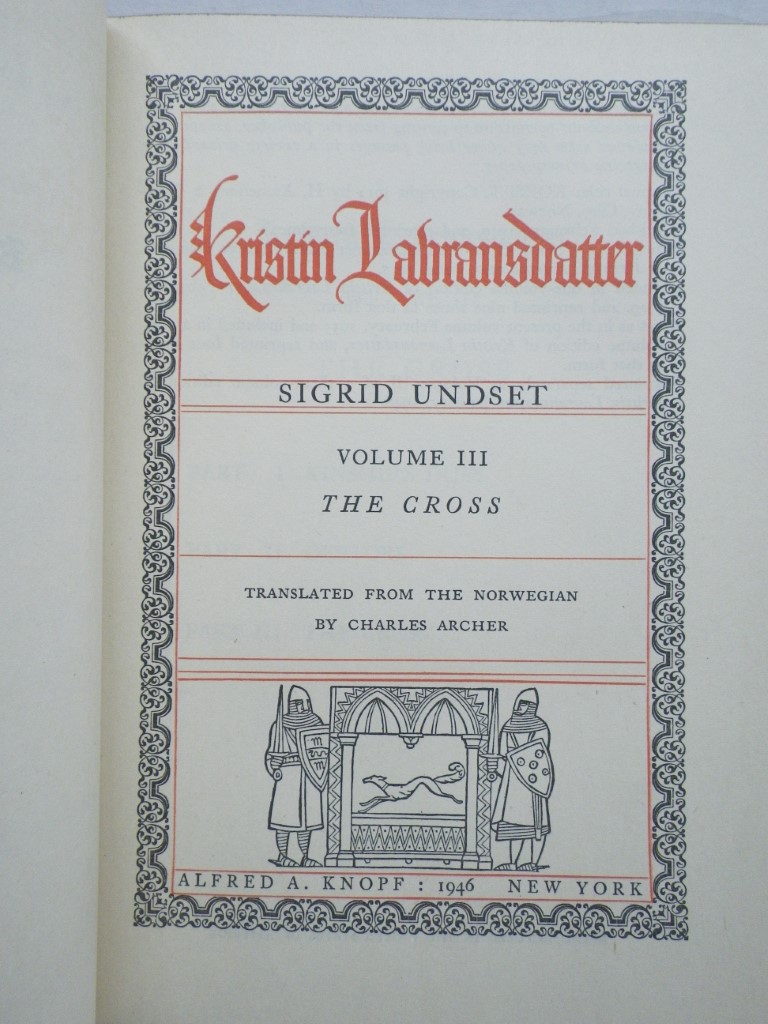 Image 2 of Kristin Labransdatter:  3 volumes (I The Bridal Wreath, II The Mistress of Husab