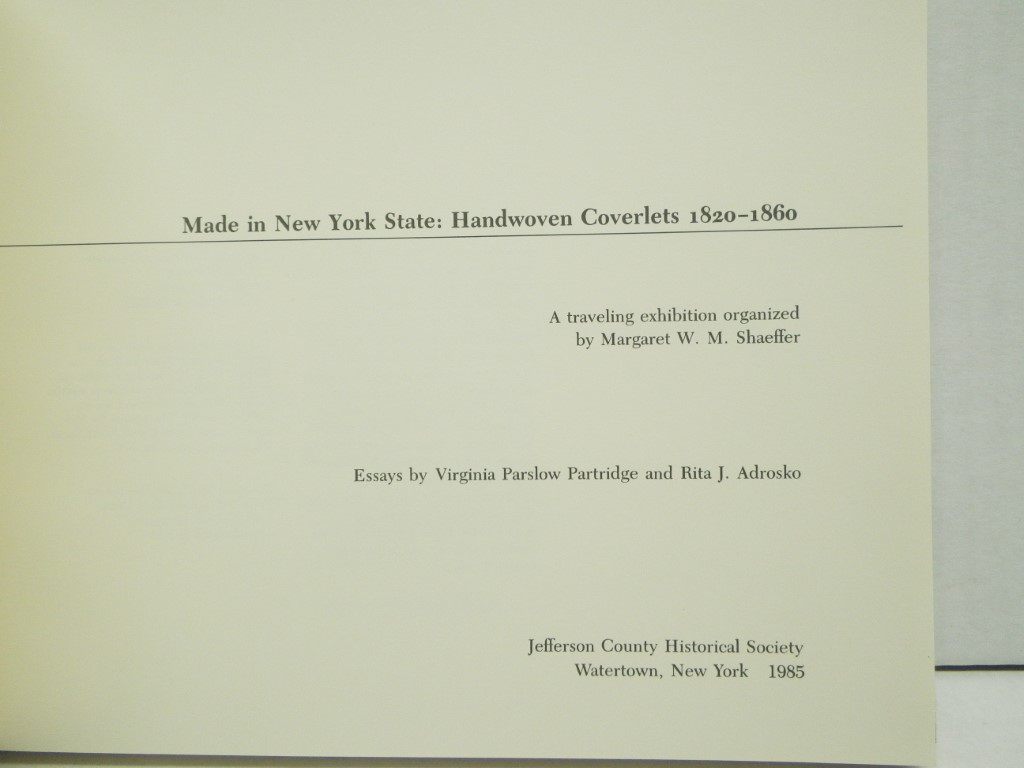 Image 1 of Made in New York State: Handwoven Coverlets 1820-1860