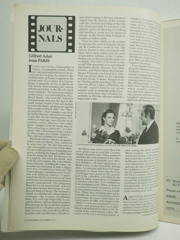 Image 2 of FILM Comment Magazine 1977 (vol. 13, nos. 1-6)