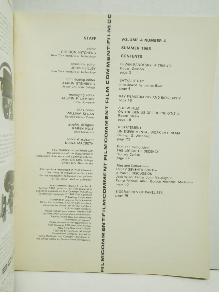 Image 1 of FILM Comment Magazine (Vol. 4, no. 4) 1968