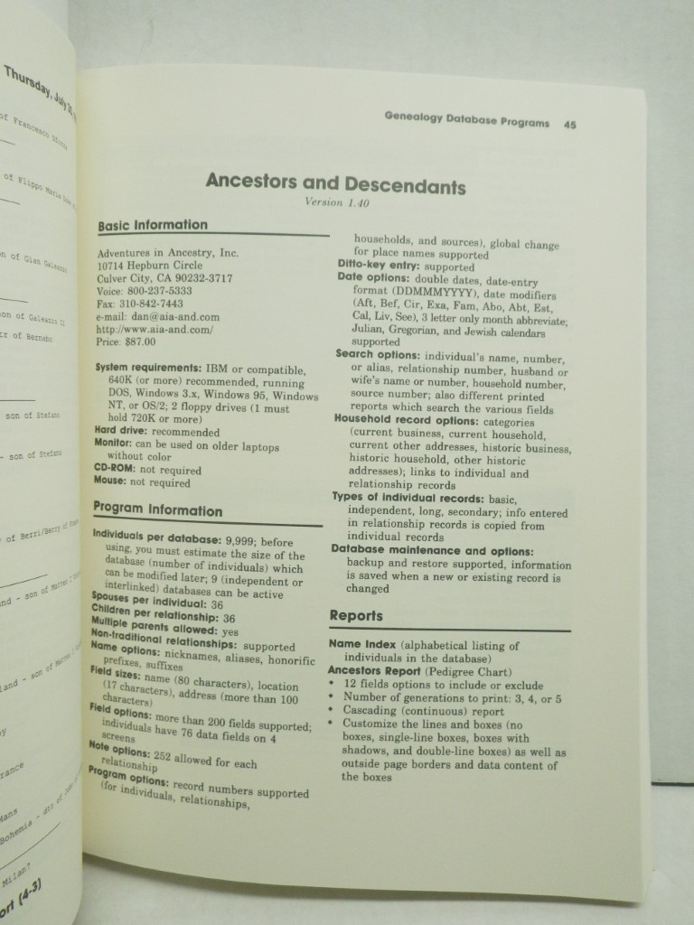 Image 3 of Genealogy Software Guide