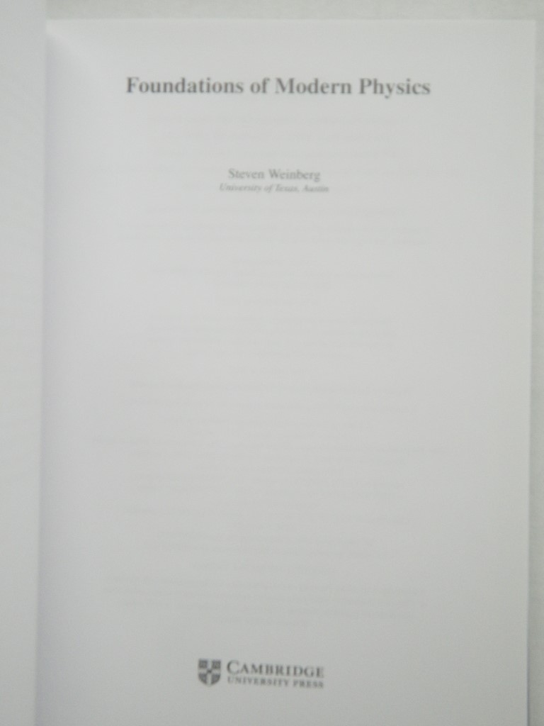 Image 1 of Foundations of Modern Physics