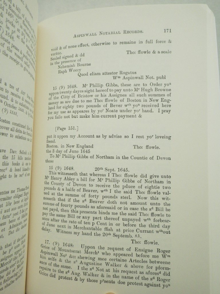 Image 3 of The Early History of Boston: Aspinwall Notarial Records 1644-1651