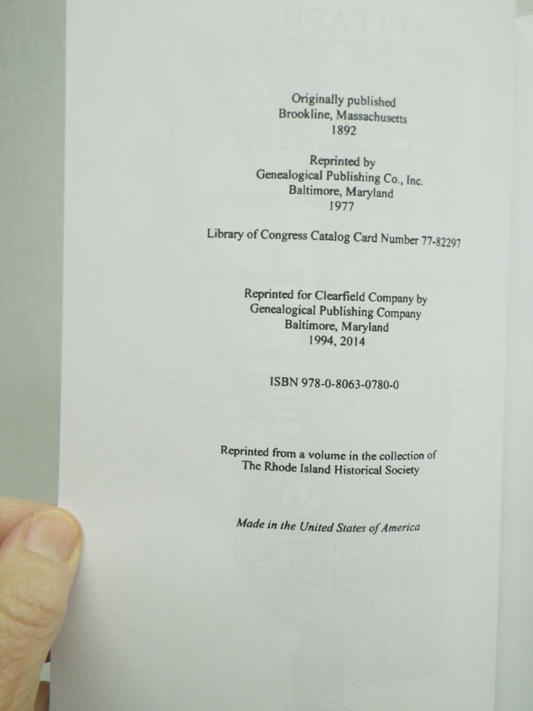 Image 1 of Epitaphs from Burial Hill, Plymouth, Massachusetts, from 1657 to 1892, with Biog