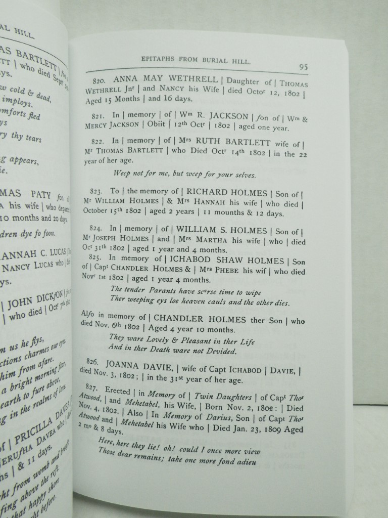 Image 3 of Epitaphs from Burial Hill, Plymouth, Massachusetts, from 1657 to 1892, with Biog