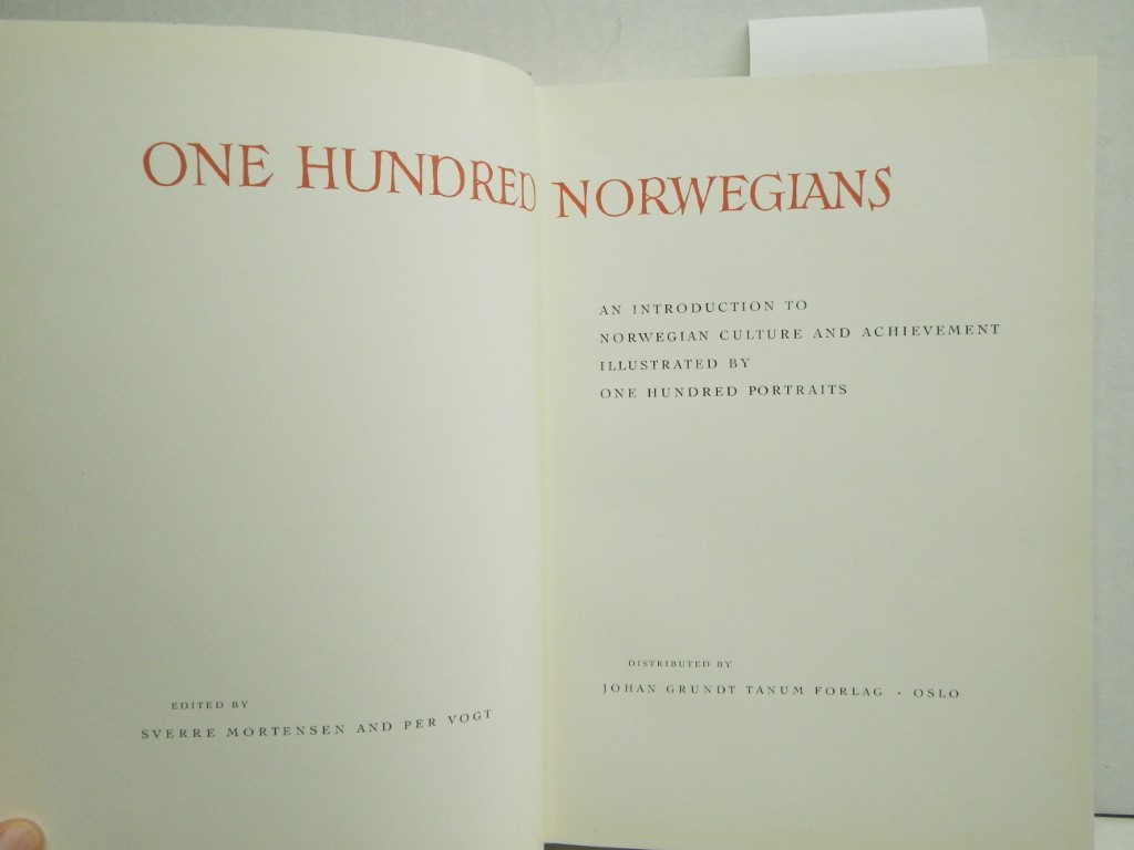 Image 1 of On Hundred Norwegians:  An Introduction to Norwegian Culture and Achievement Ill