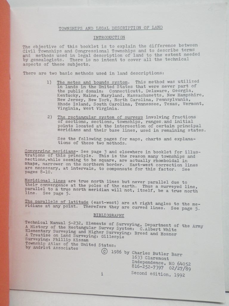 Image 1 of Townships and Legal Description of Land