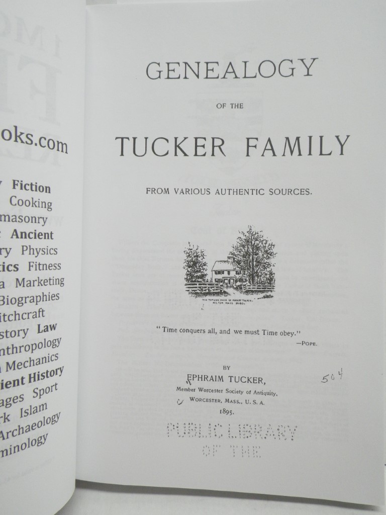 Image 2 of Genealogy of the Tucker Family: From Various Authentic Sources (Classic Reprint)
