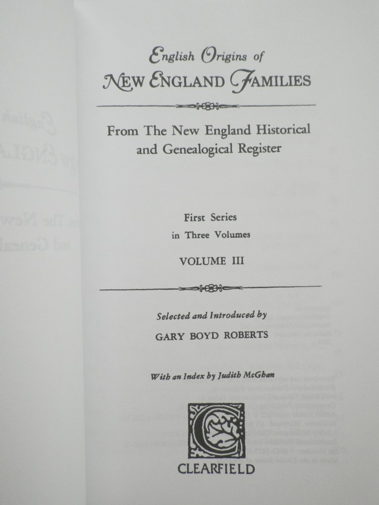 Image 2 of English Origins of New England Families: Volumes I, II and III