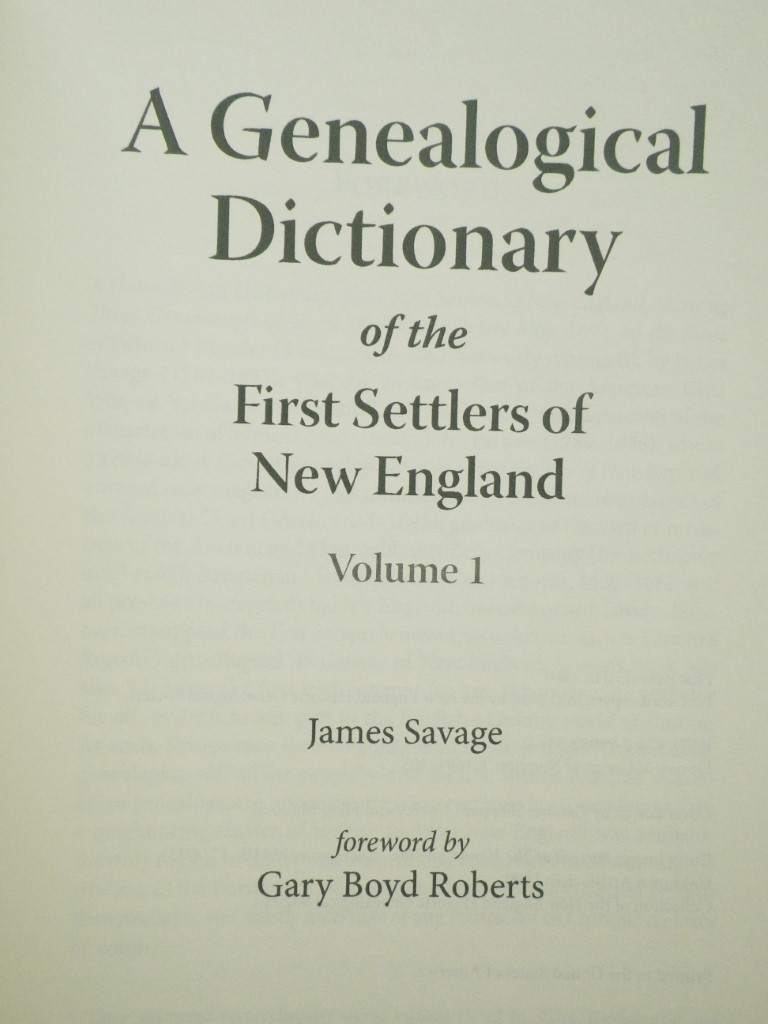 Image 1 of A Genealogical Dictionary of the First Settlers of New England, Vol I