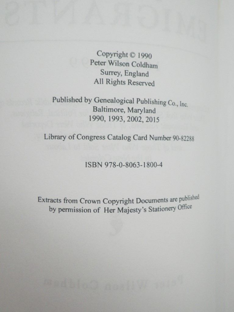 Image 2 of The Complete Book of Emigrants, 1661-1699. A comprehensive listing compiled from