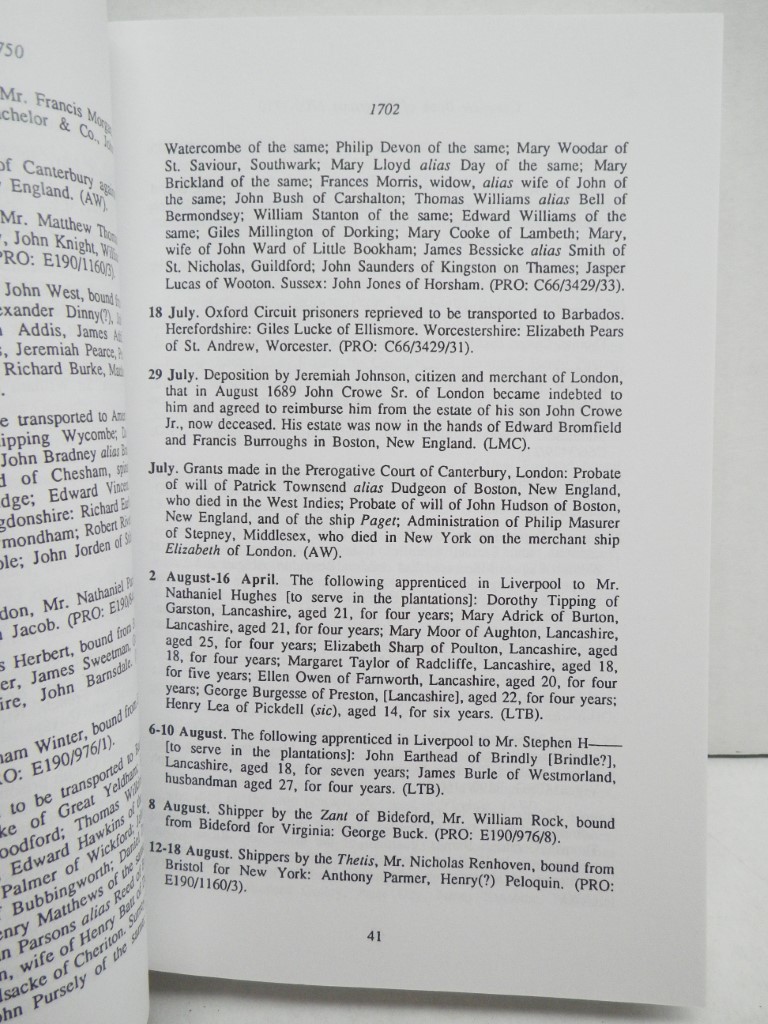 Image 3 of Complete Book of Emigrants, 1700-1750