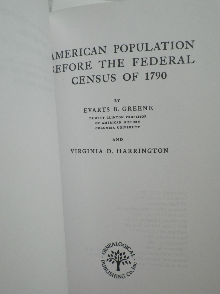 Image 1 of American Population Before the Federal Census of 1790